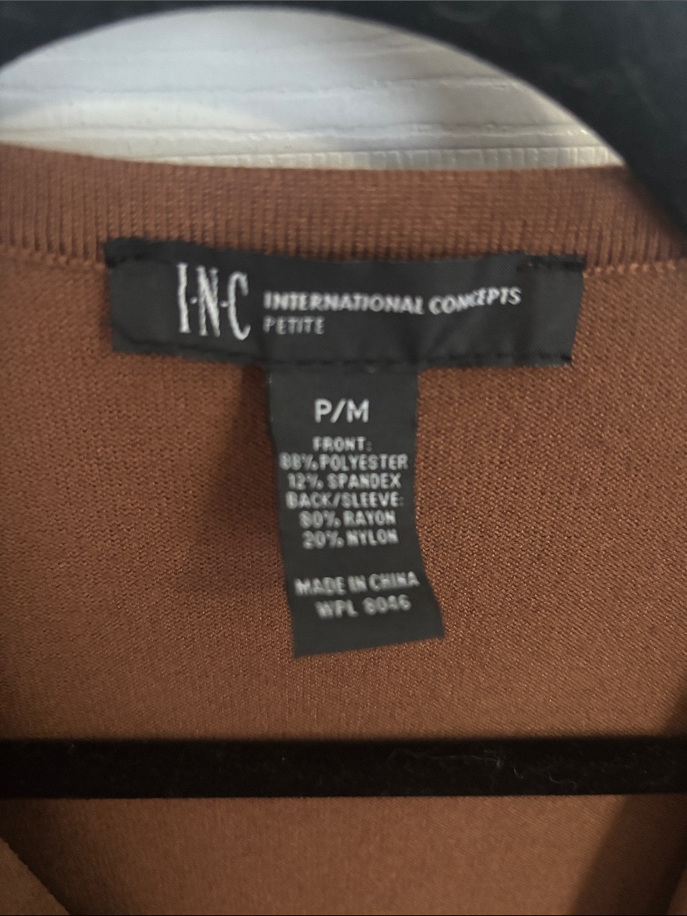 INC International Concepts Rust Brown Fringe Open-Front Cardigan - Picture 7 of 9